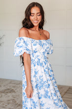 Load image into Gallery viewer, Nurturing Myself Square Neck Floral Dress in Blue