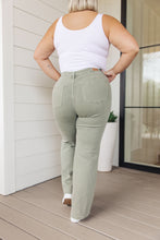 Load image into Gallery viewer, Phoebe High Rise Front Seam Straight Jeans in Sage